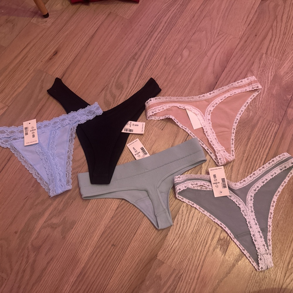 Cotton On Women's Lace Trim Panty Set - Black, Blue, Gray, Tan